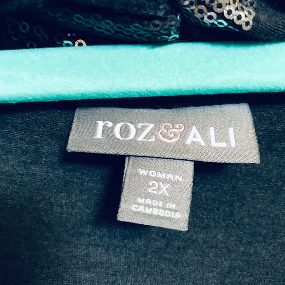 Roz and Ali Sequinned Sleeveless Shirt Size 2X - Picture 3 of 5